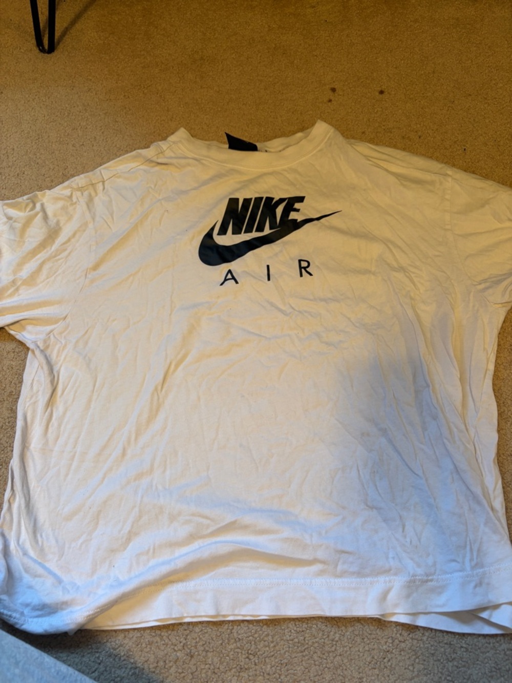 Nike White T-Shirt with Black Swoosh Tag